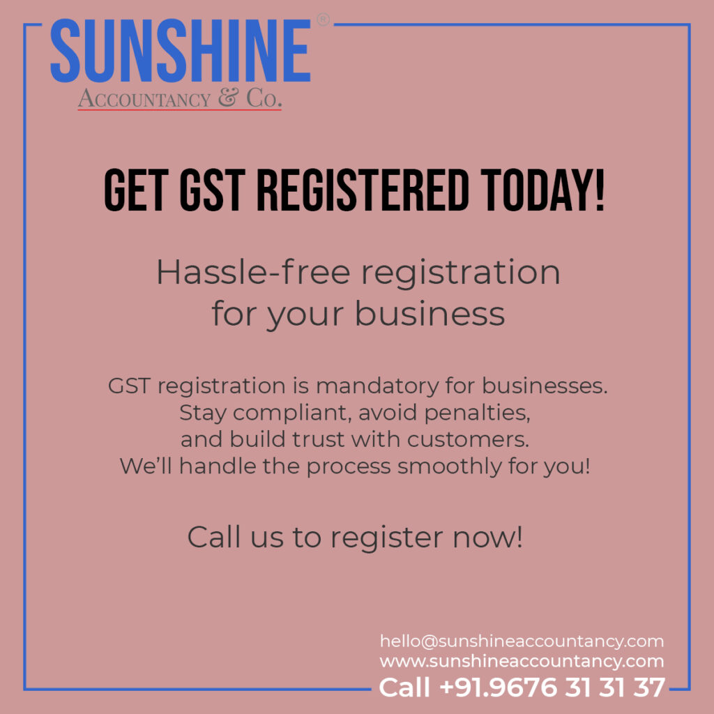 GST Registration by Sunshine Accountancy & Co