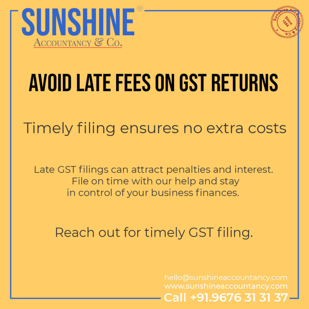 GST Returns, GST Pending Returns by Sunshine Accountancy & Co