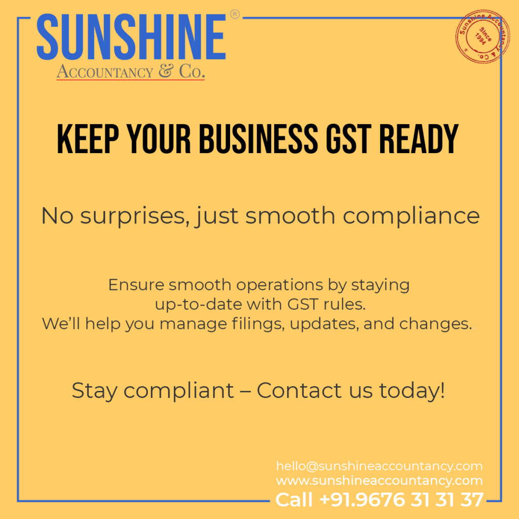 GST Return Filings, GST Pending Returns by Sunshine Accountancy & Co