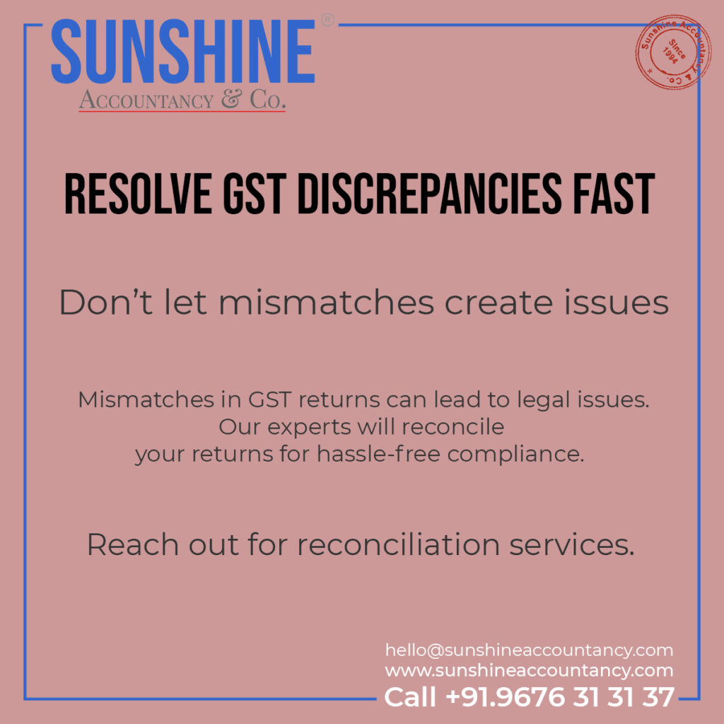 GST Return Filings, GST Pending Returns by Sunshine Accountancy & Co